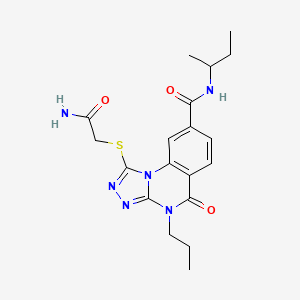 molecular formula C19H24N6O3S B2890091 N-(butan-2-yl)-1-[(carbamoylmethyl)sulfanyl]-5-oxo-4-propyl-4H,5H-[1,2,4]triazolo[4,3-a]quinazoline-8-carboxamide CAS No. 1105201-79-3