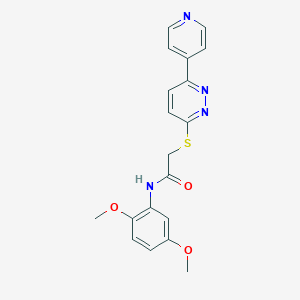 molecular formula C19H18N4O3S B2890092 N-(2,5-dimethoxyphenyl)-2-{[6-(pyridin-4-yl)pyridazin-3-yl]sulfanyl}acetamide CAS No. 872701-90-1
