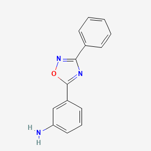 molecular formula C14H11N3O B2890128 3-(3-Phenyl-1,2,4-oxadiazol-5-yl)aniline CAS No. 54494-13-2
