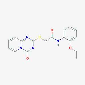 molecular formula C17H16N4O3S B2890136 N-(2-ethoxyphenyl)-2-({4-oxo-4H-pyrido[1,2-a][1,3,5]triazin-2-yl}sulfanyl)acetamide CAS No. 896326-92-4