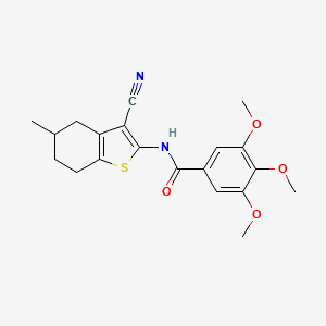 molecular formula C20H22N2O4S B2890166 N-(3-cyano-5-methyl-4,5,6,7-tetrahydro-1-benzothiophen-2-yl)-3,4,5-trimethoxybenzamide CAS No. 328539-90-8