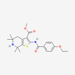 molecular formula C22H28N2O4S B2890199 methyl 2-(4-ethoxybenzamido)-5,5,7,7-tetramethyl-4H,5H,6H,7H-thieno[2,3-c]pyridine-3-carboxylate CAS No. 887900-89-2
