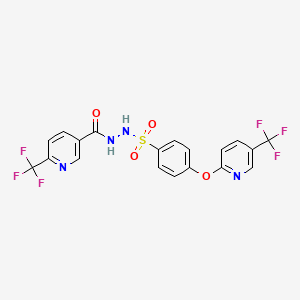 6-(trifluoromethyl)-N'-(4-{[5-(trifluoromethyl)pyridin-2-yl]oxy}benzenesulfonyl)pyridine-3-carbohydrazide