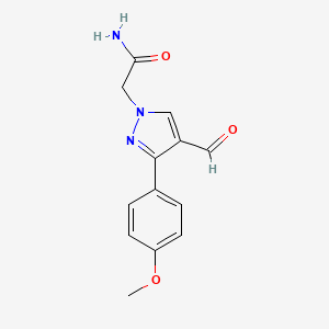 2-[4-Formyl-3-(4-methoxyphenyl)pyrazolyl]acetamide