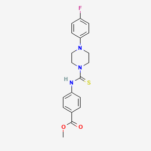 molecular formula C19H20FN3O2S B2890218 methyl 4-{[4-(4-fluorophenyl)piperazine-1-carbothioyl]amino}benzoate CAS No. 637325-94-1