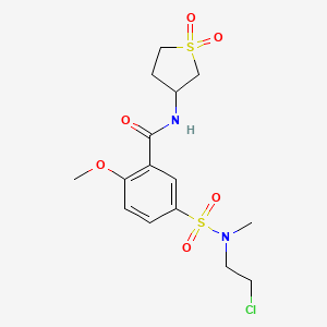 5-[2-chloroethyl(methyl)sulfamoyl]-N-(1,1-dioxothiolan-3-yl)-2-methoxybenzamide
