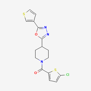 (5-Chlorothiophen-2-yl)(4-(5-(thiophen-3-yl)-1,3,4-oxadiazol-2-yl)piperidin-1-yl)methanone