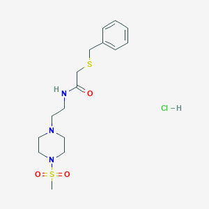2-(benzylthio)-N-(2-(4-(methylsulfonyl)piperazin-1-yl)ethyl)acetamide hydrochloride