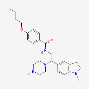4-butoxy-N-(2-(1-methylindolin-5-yl)-2-(4-methylpiperazin-1-yl)ethyl)benzamide