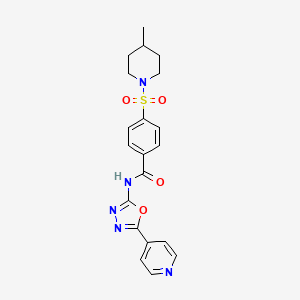 4-((4-methylpiperidin-1-yl)sulfonyl)-N-(5-(pyridin-4-yl)-1,3,4-oxadiazol-2-yl)benzamide
