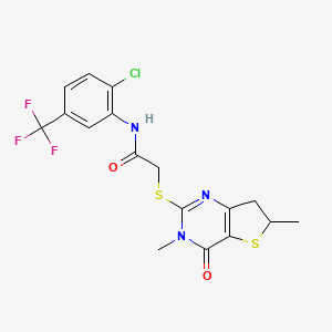 N-[2-chloro-5-(trifluoromethyl)phenyl]-2-[(3,6-dimethyl-4-oxo-6,7-dihydrothieno[3,2-d]pyrimidin-2-yl)sulfanyl]acetamide
