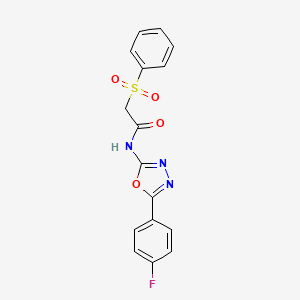 2-(benzenesulfonyl)-N-[5-(4-fluorophenyl)-1,3,4-oxadiazol-2-yl]acetamide