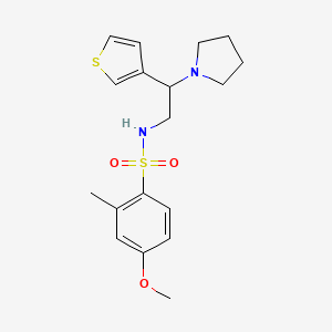 4-methoxy-2-methyl-N-(2-(pyrrolidin-1-yl)-2-(thiophen-3-yl)ethyl)benzenesulfonamide
