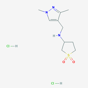 3-(((1,3-dimethyl-1H-pyrazol-4-yl)methyl)amino)tetrahydrothiophene 1,1-dioxide dihydrochloride