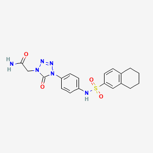 2-(5-oxo-4-(4-(5,6,7,8-tetrahydronaphthalene-2-sulfonamido)phenyl)-4,5-dihydro-1H-tetrazol-1-yl)acetamide