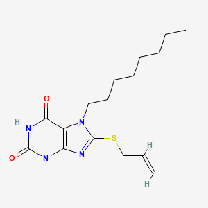 8-[(E)-but-2-enyl]sulfanyl-3-methyl-7-octylpurine-2,6-dione