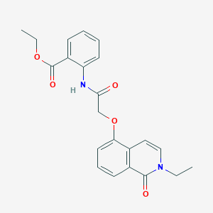 Ethyl 2-(2-((2-ethyl-1-oxo-1,2-dihydroisoquinolin-5-yl)oxy)acetamido)benzoate