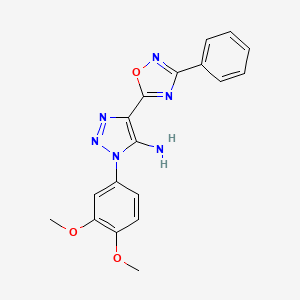 1-(3,4-dimethoxyphenyl)-4-(3-phenyl-1,2,4-oxadiazol-5-yl)-1H-1,2,3-triazol-5-amine