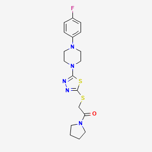 2-((5-(4-(4-Fluorophenyl)piperazin-1-yl)-1,3,4-thiadiazol-2-yl)thio)-1-(pyrrolidin-1-yl)ethanone