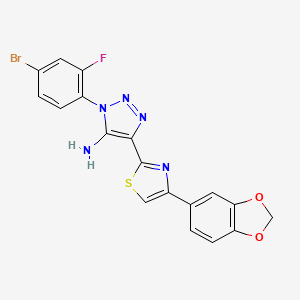 4-(4-(benzo[d][1,3]dioxol-5-yl)thiazol-2-yl)-1-(4-bromo-2-fluorophenyl)-1H-1,2,3-triazol-5-amine