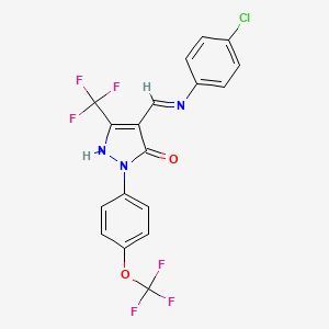 4-[(4-chloroanilino)methylene]-2-[4-(trifluoromethoxy)phenyl]-5-(trifluoromethyl)-2,4-dihydro-3H-pyrazol-3-one