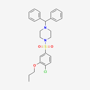 1-(4-Chloro-3-propoxybenzenesulfonyl)-4-(diphenylmethyl)piperazine