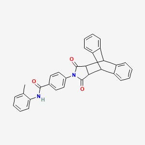 4-[16,18-dioxo-17-azapentacyclo[6.6.5.0~2,7~.0~9,14~.0~15,19~]nonadeca-2,4,6,9(14),10,12-hexaen-17-yl]-N-(2-methylphenyl)benzenecarboxamide