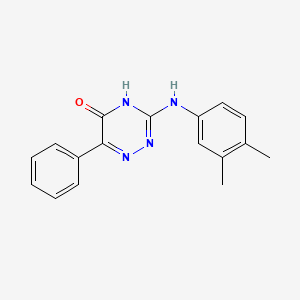 molecular formula C17H16N4O B2890317 3-[(3,4-Dimethylphenyl)amino]-6-phenyl-1,2,4-triazin-5-ol CAS No. 881437-02-1