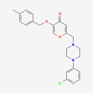 molecular formula C24H25ClN2O3 B2890318 2-[[4-(3-Chlorophenyl)piperazin-1-yl]methyl]-5-[(4-methylphenyl)methoxy]pyran-4-one CAS No. 898418-29-6