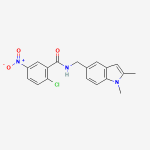 2-chloro-N-((1,2-dimethyl-1H-indol-5-yl)methyl)-5-nitrobenzamide