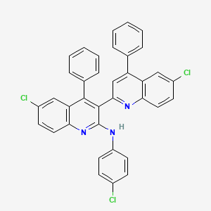 6-chloro-N-(4-chlorophenyl)-3-(6-chloro-4-phenylquinolin-2-yl)-4-phenylquinolin-2-amine