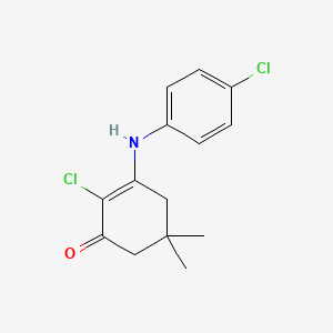 B2890331 2-Chloro-3-[(4-chlorophenyl)amino]-5,5-dimethylcyclohex-2-en-1-one CAS No. 1022394-33-7