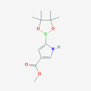 molecular formula C12H18BNO4 B2890332 Methyl 5-(4,4,5,5-tetramethyl-1,3,2-dioxaborolan-2-YL)-1H-pyrrole-3-carboxylate CAS No. 1268619-58-4