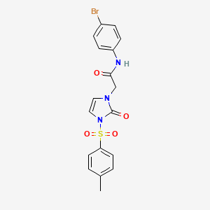 molecular formula C18H16BrN3O4S B2890360 N-(4-bromophenyl)-2-[3-(4-methylbenzenesulfonyl)-2-oxo-2,3-dihydro-1H-imidazol-1-yl]acetamide CAS No. 932459-59-1