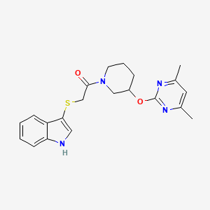 2-((1H-indol-3-yl)thio)-1-(3-((4,6-dimethylpyrimidin-2-yl)oxy)piperidin-1-yl)ethanone