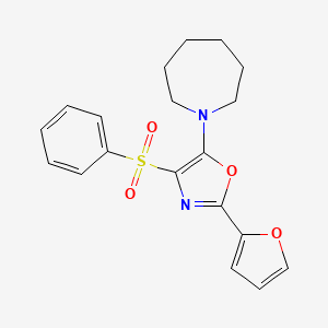molecular formula C19H20N2O4S B2890362 1-[2-(2-Furyl)-4-(phenylsulfonyl)-1,3-oxazol-5-yl]azepane CAS No. 823829-30-7