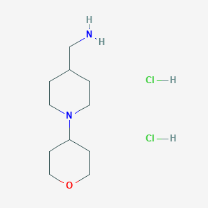 molecular formula C11H24Cl2N2O B2890367 [1-(Tetrahydro-2H-pyran-4-yl)piperidin-4-yl]methanamine dihydrochloride CAS No. 1286274-08-5
