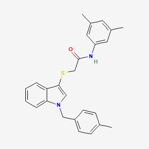 molecular formula C26H26N2OS B2890372 N-(3,5-dimethylphenyl)-2-({1-[(4-methylphenyl)methyl]-1H-indol-3-yl}sulfanyl)acetamide CAS No. 681276-82-4