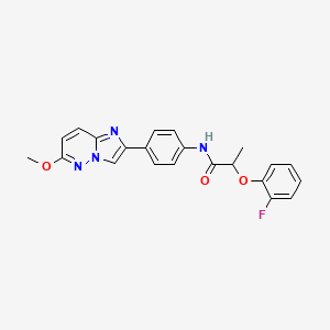 molecular formula C22H19FN4O3 B2890376 2-(2-fluorophenoxy)-N-(4-(6-methoxyimidazo[1,2-b]pyridazin-2-yl)phenyl)propanamide CAS No. 1060295-79-5