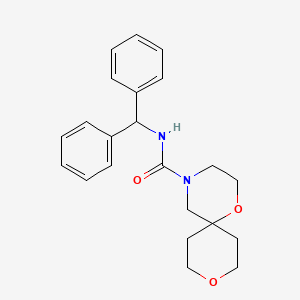 molecular formula C22H26N2O3 B2890381 N-benzhydryl-1,9-dioxa-4-azaspiro[5.5]undecane-4-carboxamide CAS No. 1421515-79-8