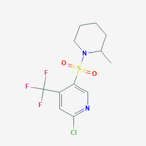 molecular formula C12H14ClF3N2O2S B2890387 2-Chloro-5-[(2-methylpiperidin-1-yl)sulfonyl]-4-(trifluoromethyl)pyridine CAS No. 2094392-30-8