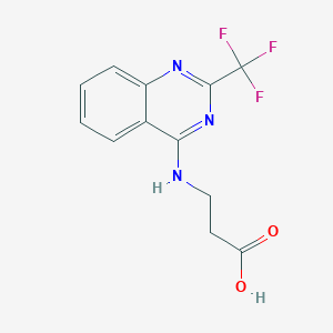 molecular formula C12H10F3N3O2 B2890392 3-{[2-(Trifluoromethyl)quinazolin-4-yl]amino}propanoic acid CAS No. 692762-85-9
