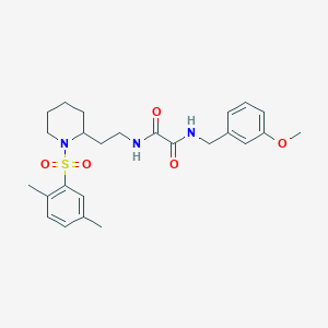 molecular formula C25H33N3O5S B2890393 N1-(2-(1-((2,5-二甲基苯基)磺酰基)哌啶-2-基)乙基)-N2-(3-甲氧基苄基)草酰胺 CAS No. 898426-61-4