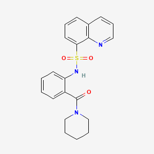 molecular formula C21H21N3O3S B2890446 N-[2-(1-piperidinylcarbonyl)phenyl]-8-quinolinesulfonamide CAS No. 692761-76-5