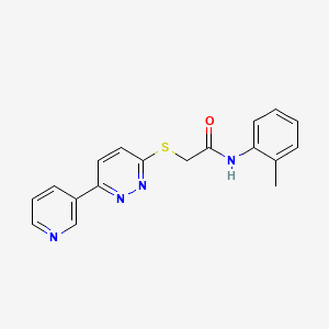 molecular formula C18H16N4OS B2890448 2-((6-(pyridin-3-yl)pyridazin-3-yl)thio)-N-(o-tolyl)acetamide CAS No. 872701-50-3