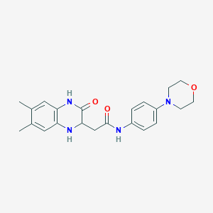 molecular formula C22H26N4O3 B2890451 2-(6,7-dimethyl-3-oxo-1,2,3,4-tetrahydroquinoxalin-2-yl)-N-(4-morpholinophenyl)acetamide CAS No. 353793-07-4