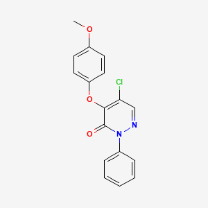 molecular formula C17H13ClN2O3 B2890453 5-chloro-4-(4-methoxyphenoxy)-2-phenyl-3(2H)-pyridazinone CAS No. 42190-48-7