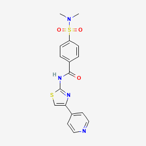 molecular formula C17H16N4O3S2 B2890460 4-(N,N-dimethylsulfamoyl)-N-(4-(pyridin-4-yl)thiazol-2-yl)benzamide CAS No. 476641-85-7