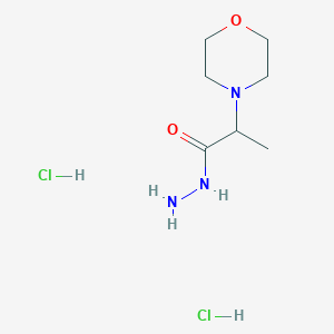 molecular formula C7H17Cl2N3O2 B2890462 2-(4-Morpholinyl)propanohydrazide dihydrochloride CAS No. 1255716-99-4