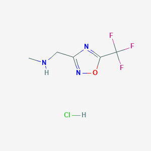 molecular formula C5H7ClF3N3O B2890463 N-Methyl-1-[5-(trifluoromethyl)-1,2,4-oxadiazol-3-yl]methanamine;hydrochloride CAS No. 2361732-85-4